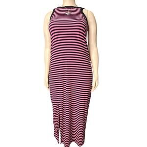 Torrid Maxi Form Fitting Dress Size 1X in Pink and Black
